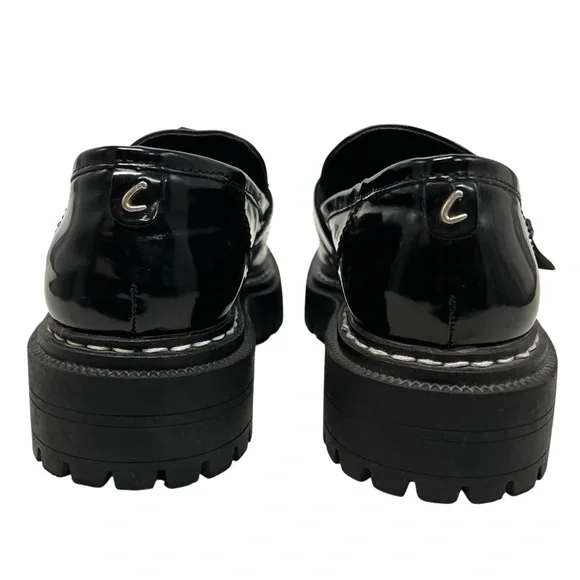 Sam Edelman Circus Everly Black Patent Platform Chunky Lug Loafers Women’s 8.5 - Picture 8 of 14